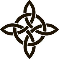 nudo celta medieval. adorno de nudos celtas e irlandeses. símbolo celta, icono de vector de forma de nudo sin fin, símbolo de unidad de espíritu infinito, gráfico de símbolo tribal de círculo pagano aislado