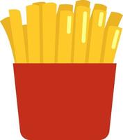 French fries, illustration, vector on white background.