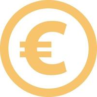 Signo de euro amarillo, ilustración, vector sobre fondo blanco.