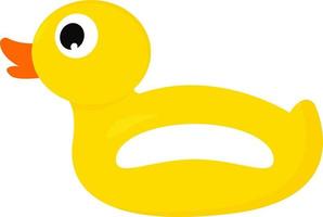 Yellow duck lifebuoy, illustration, vector on white background.