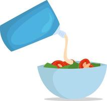 Salad dressing, illustration, vector on white background