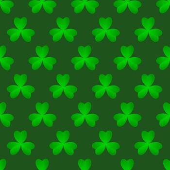Green clover leaves seamless pattern. Minimal vector background. Clover sign symbol pattern. Vector illustration