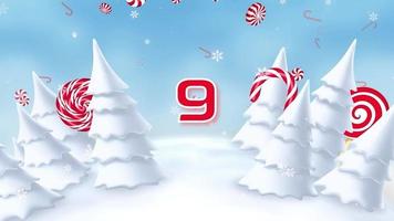 Merry christmas and happy new year greeting with number countdown video