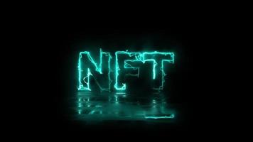 NFT Text Scifi green electric Saber transparent Background video