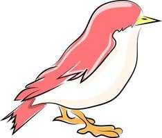 Pink little bird, illustration, vector on white background.