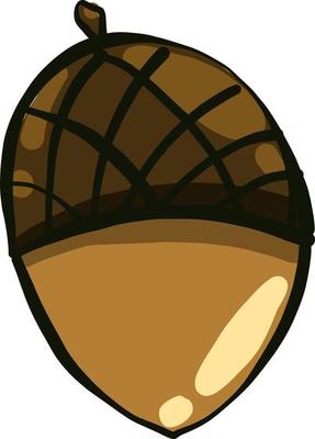 Big brown nut,illustration,vector on white background