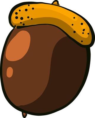 Brown nut ,illustration,vector on white background