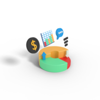 Ilustración 3d del gráfico circular de crecimiento empresarial png