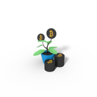 3d illustration of investing bitcoin png