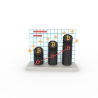 3D-Darstellung von Bitcoin-Handelsdiagrammstatistiken png