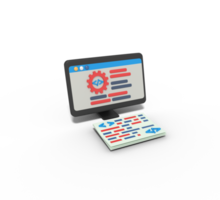 3d illustration of setting app coding png