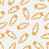 Seamless pattern with carrots. Vegetable summer pattern. Colorful bright vegetable seamless pattern. Vector illustration