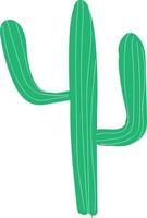 A long cactus, vector or color illustration.