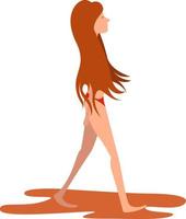 Red swimsuit, illustration, vector on white background