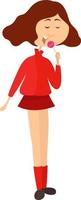 Thick red sweater, illustration, vector on a white background.