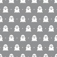 Ghost seamless pattern. Cute style background. Ghost cartoon character. Vector illustration