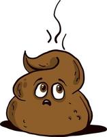 Scared poop , illustration, vector on white background