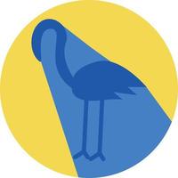 pájaro azul de pie, ilustración, vector sobre fondo blanco.