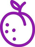 Purple plum, icon illustration, vector on white background