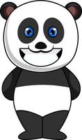 Smiling panda, illustration, vector on white background.