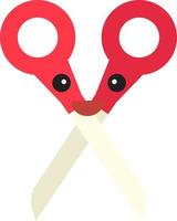 Happy scissors, illustration, vector on white background.