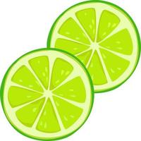 Lime slices, illustration, vector on white background