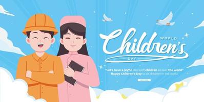 World children's day concept illustration vector