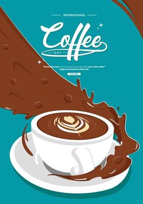 International coffee day concept illustration