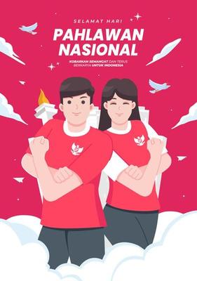 Selamat hari Pahlawan Nasional means Happy Indonesian National Heroes Day
