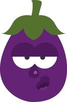 Bored eggplant, illustration, vector, on a white background. vector