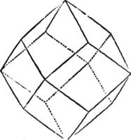 Rhombic Dodecahedron, vintage illustration. vector