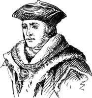 Sir Thomas More, vintage illustration vector