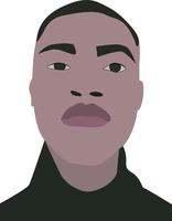 hombre negro, ilustración, vector sobre fondo blanco.