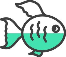 Fat green sea fish, illustration, vector, on a white background. vector