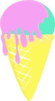 Ice cream, illustration, vector on white background.