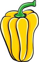 Yellow pepper, illustration, vector on white background.