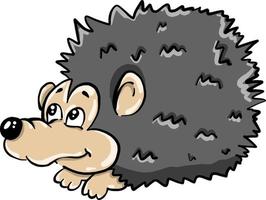 Gray hedgehog , illustration, vector on white background