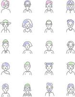 People avatars, illustration, vector on a white background.