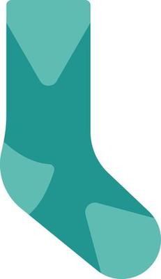 Green sock, illustration, vector on a white background.