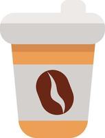 Coffeee to go in a cup, icon illustration, vector on white background