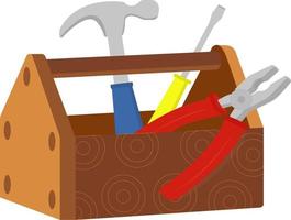 Tool box, illustration, vector on white background