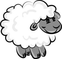 Happy little lamb, illustration, vector on white background.