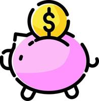 Bank savings, illustration, vector on a white background.