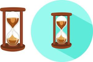 Sand timer ,illustration, vector on white background.