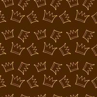 Crowns pattern, illustration, vector on white background.