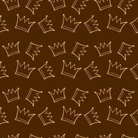 Crowns pattern, illustration, vector on white background.