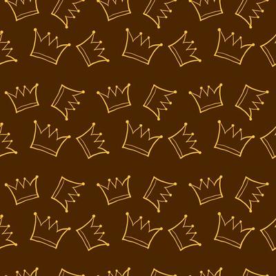 Crowns pattern, illustration, vector on white background.