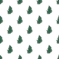 Small Green leaf ,seamless pattern on white background. vector