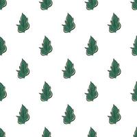 Small Green leaf ,seamless pattern on white background. vector