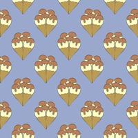 Delicious ice cream , seamless pattern on a purple background. vector